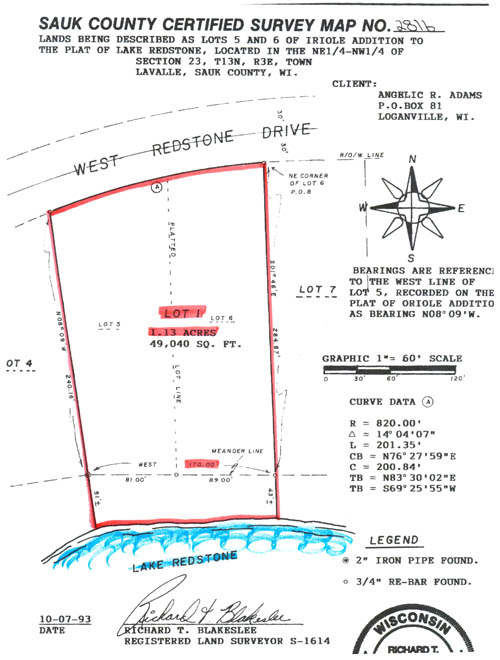 Oriole 5 and 6 Waterfront Lot at Lake Redstone For Sale 170 feet of shoreline